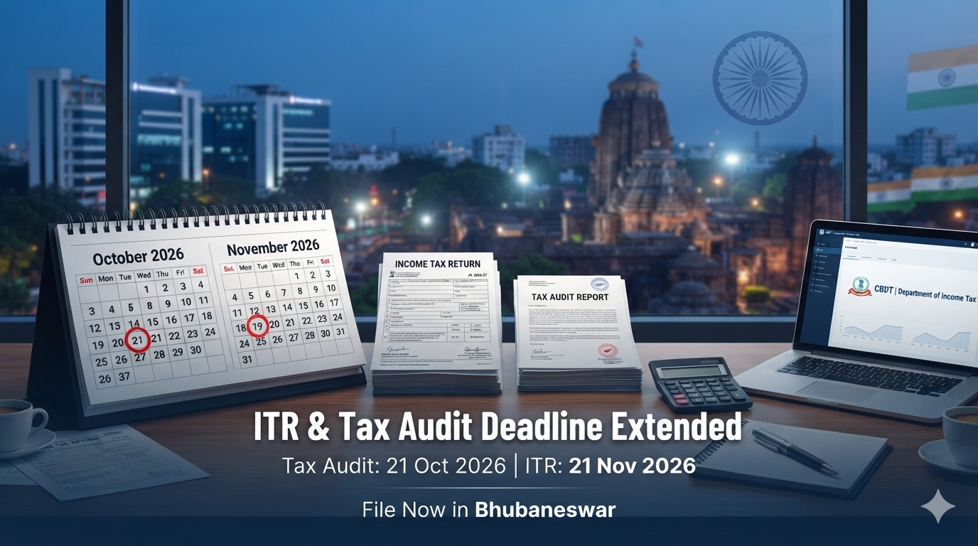 Read more about the article ITR & Tax Audit Deadline Extended to Nov 2026 – File Now in Bhubaneswar!